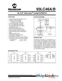 Datasheet 93LC46B-SN manufacturer Microchip